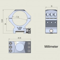 Кольца Vector Optics X-Accu Low на базу Picatinny, ø34 мм (6 винтов), BH=11,0 мм (SCTM-52P) модель 00015497 от Vector Optics