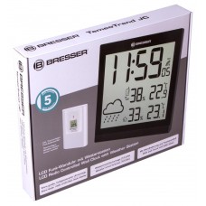 Метеостанция (настенные часы) Bresser TemeoTrend JC LCD с радиоуправлением, черная модель 73267 от Bresser
