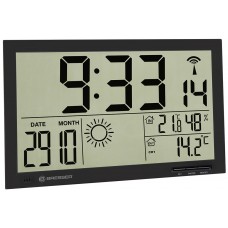 Метеостанция (настенные часы) Bresser MyTime Jumbo LCD, черная