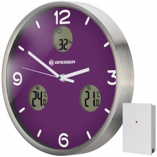Часы настенные Bresser MyTime io NX Thermo/Hygro, 30 см, фиолетовые модель 76464 от Bresser