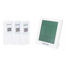 Метеостанция Bresser Temeo Hygro Quadro Prestige с тремя датчиками, белая модель 78585 от Bresser
