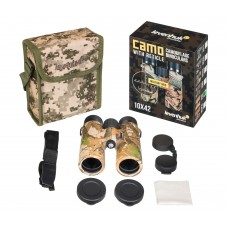 Бинокль Levenhuk Camo Pine 10x42 с сеткой представитель Levenhuk в России Бинокль Levenhuk Camo Pine 10x42 с сеткой модель 81926 от Levenhuk