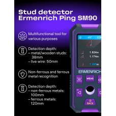 Детектор скрытой проводки Ermenrich Ping SM90 представитель Ermenrich в России Детектор скрытой проводки Ermenrich Ping SM90 модель 83842 от Ermenrich