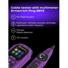 Кабельный тестер с мультиметром Ermenrich Ping SM75 представитель Ermenrich в России Кабельный тестер с мультиметром Ermenrich Ping SM75 модель 84553 от Ermenrich
