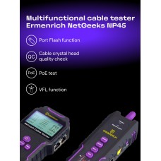 Многофункциональный кабельный тестер Ermenrich NetGeeks NP45 модель 84554 от Ermenrich