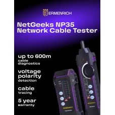 Кабельный тестер Ermenrich NetGeeks NP35 Кабельный тестер Ermenrich NetGeeks NP35 модель 85302 от Ermenrich