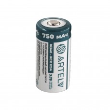 Аккумуляторная батарея RCR123 ARTELV 3.7V Li-Ion 750 mAh модель AVRCR123 от Artelv