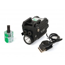 Фонарь подствольный пистолетный Skywoods Raccoon Double Laser 360 люмен, ЛЦУх2 красн/зел модель PL360RG от Skywoods