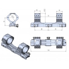 Кронштейн-моноблок Vector Optics, D34мм, 20MOA, средние, H35мм, Weaver, 6 винтов (SCTM-61) модель 00016481 от Vector Optics