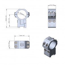 Кольца Vector Optics, D25,4мм, с изменяемой высотой 33-39мм,  (XASR-2515) модель 00017593 от Vector Optics