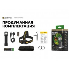 Фонарь налобный Armytek Wizard C2 Pro Max Magnet USB XHP70.2 тёплый модель F06701W от Armytek