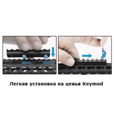 Планка UTG Picatinny на KeyMod, 8 слотов модель MTURS04M от Leapers