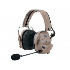 Наушники активные ShotTime с подключением к радиостанции, NRR 26dB, SNR 32dB, крепление на шлем, амбушюры гель, Tan модель ST-AE-282-M-T от ShotTime