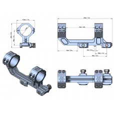 Кронштейн Vector Optics 1-Piece Extended Picatinny AR Mount 30мм FDE модель XASR-3035 от Vector Optics