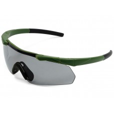 Очки стрелковые ShotTime Caracal, защитные, зелёные, линза серая модель GST-035-AG-G от ShotTime
