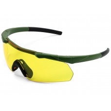 Очки стрелковые ShotTime Caracal, защитные, зелёные, линза жёлтая модель GST-035-AG-Y от ShotTime