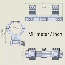 Крепление Vector Optics 34 mm X-ACCU ONE PIECE HIGH PICATINNY (SCTM-57) модель st_9399 от Vector Optics