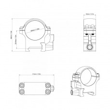 Крепление Vector Optics 30 mm STEEL LOW WEAVER QD RINGS (XASR-SQ11) модель st_9403 от Vector Optics