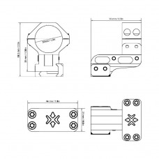Консольные кольца Vector Optics 30 мм (с регулировкой высоты) на планку Weaver (XASR-3060) модель st_9846 от Vector Optics