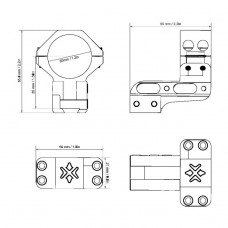 Консольные кольца Vector Optics 30 мм (с регулировкой высоты) на планку типа ласточкин хвост (XASR-3065) модель st_9848 от Vector Optics