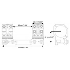 Кронштейн SPUHR Scope Mount 30мм на Picatinny, h=48мм, 0MIL модель SP-3004 от Spuhr