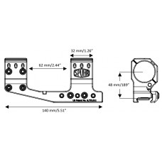 Кронштейн SPUHR Cantilever Scope Mount Gen3 30мм на Picatinny, вынос 70мм, h=48мм, 0MIL модель SP-3024C от Spuhr