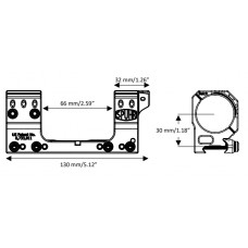 Кронштейн SPUHR Scope Mount Gen3 34мм на Picatinny, h=30мм, 3MIL модель SP-4301C от Spuhr