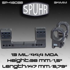 Кронштейн SPUHR Scope Mount 34мм на Picatinny, h=38мм, 13MIL модель SP-4803B от Spuhr