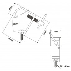 Зажим KUPO C-12 STEEL HOOK CLAMP Зажим KUPO C-12 STEEL HOOK CLAMP модель vb_32726 от KUPO