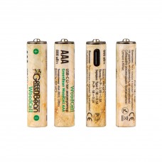 Аккумулятор GreenBean WoodCell AAA зарядка USB-C (набор 4 шт)
