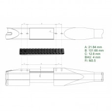 Планка APEL на Mauser M12 E=101,7 - Picatinny (83-00098) модель 00012442 от EAW Apel