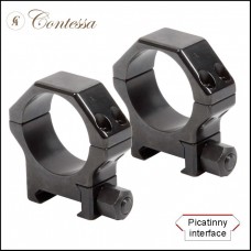 Кольца Contessa на Picatinny D30мм, высота BH 12мм (SPP02/B) сталь