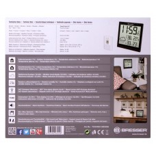 Метеостанция (настенные часы) Bresser TemeoTrend JC LCD с радиоуправлением, черная модель 73267 от Bresser