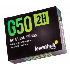 Стекла предметные с двумя лунками Levenhuk G50 2H, 50 шт. модель 73809 от Levenhuk
