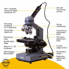 Микроскоп цифровой Levenhuk D320L BASE, 3 Мпикс, монокулярный модель 73812 от Levenhuk
