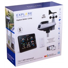 Метеостанция Explore Scientific 7 в 1 Wi-Fi, профессиональная, черная модель 75913 от Explore Scientific