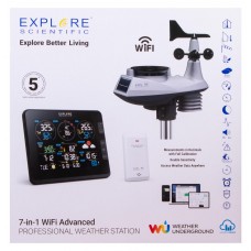Метеостанция Explore Scientific 7 в 1 Wi-Fi, профессиональная, черная модель 75913 от Explore Scientific