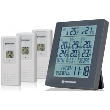 Метеостанция Bresser Temeo Hygro Quadro Prestige с тремя датчиками, серая модель 78586 от Bresser