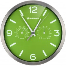 Часы настенные Bresser MyTime ND DCF Thermo/Hygro, 25 см, зеленые модель 76439 от Bresser