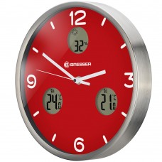 Часы настенные Bresser MyTime io NX Thermo/Hygro, 30 см, красные модель 76462 от Bresser