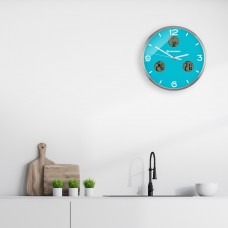 Часы настенные Bresser MyTime io NX Thermo/Hygro, 30 см, голубые модель 76463 от Bresser