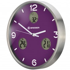 Часы настенные Bresser MyTime io NX Thermo/Hygro, 30 см, фиолетовые модель 76464 от Bresser